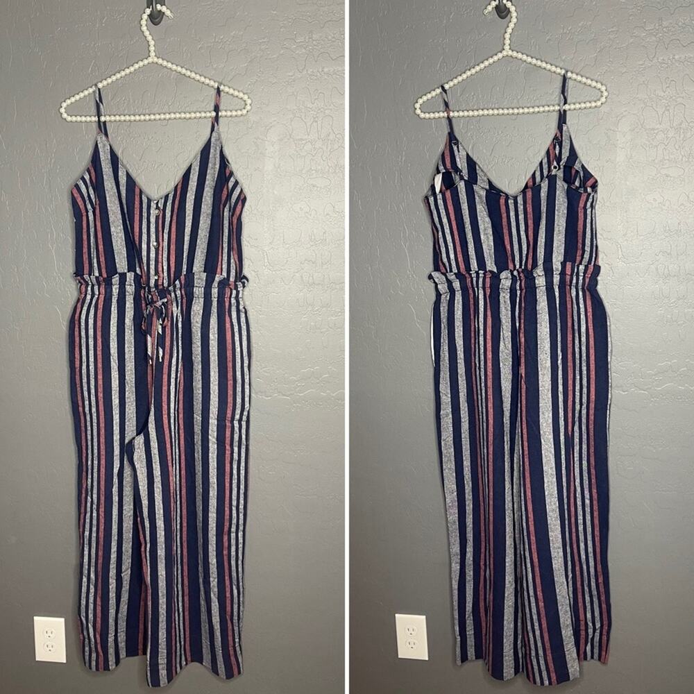 Splendid Linen Stripe Jumpsuit Pants